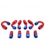 10AN 20-Foot Universal Silver Fuel Pipe   10 Red and Blue Connectors